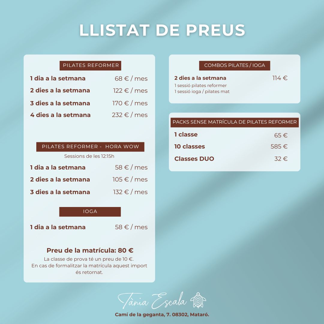 Classes de pilates i ioga a Mataró