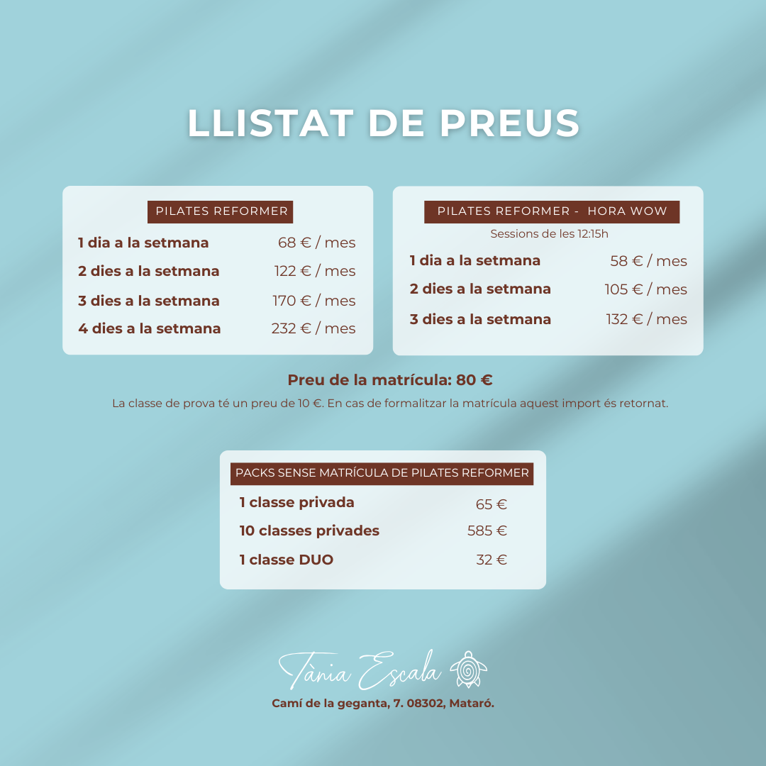 classes de pilates màquines a Mataró